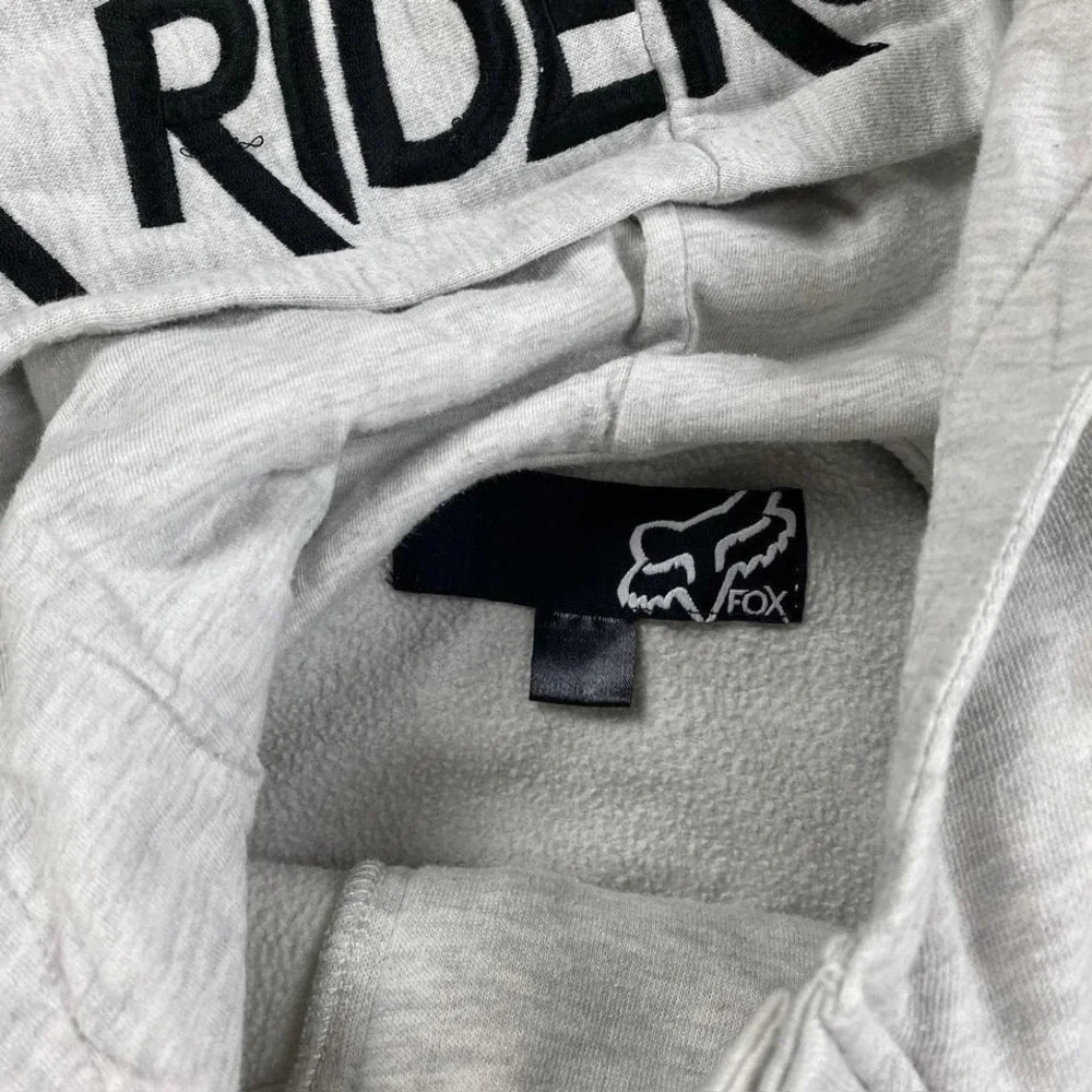 Vintage Y2K Fox Racing Sweatshirt Size Small Gray Motocross 1/2 Zip Hoodie